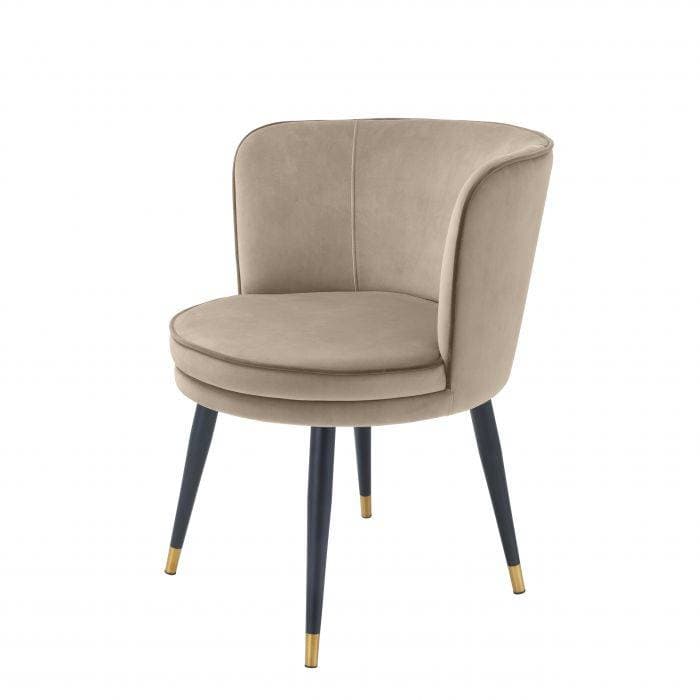 Grenada Greige Velvet Dining Chair by Eichholtz