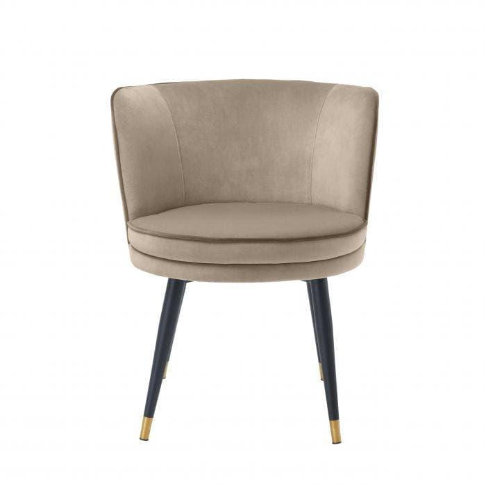 Grenada Greige Velvet Dining Chair by Eichholtz