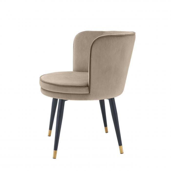 Grenada Greige Velvet Dining Chair by Eichholtz