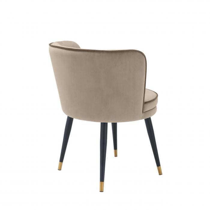 Grenada Greige Velvet Dining Chair by Eichholtz