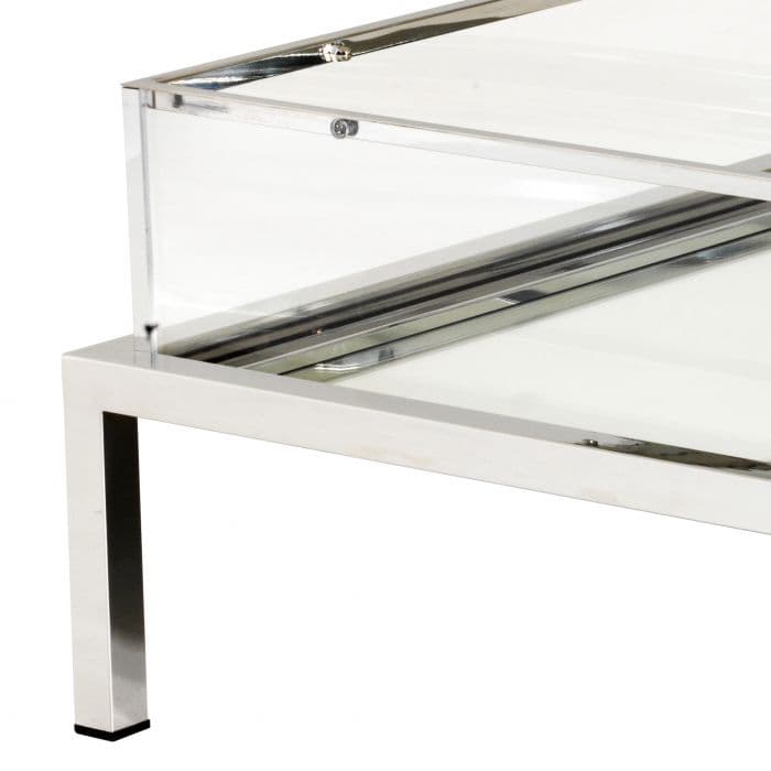 Harvey Rectangular Stainless Steel Polished Coffee Table by Eichholtz