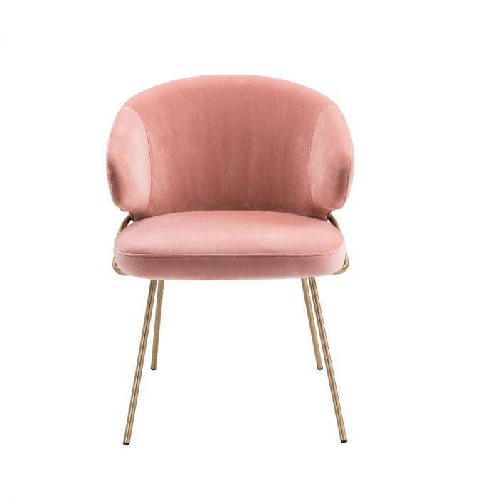 Kinley Nude Velvet Dining Chair by Eichholtz