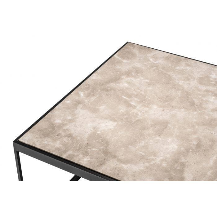 La Quinta Beige Marble Side Table by Eichholtz