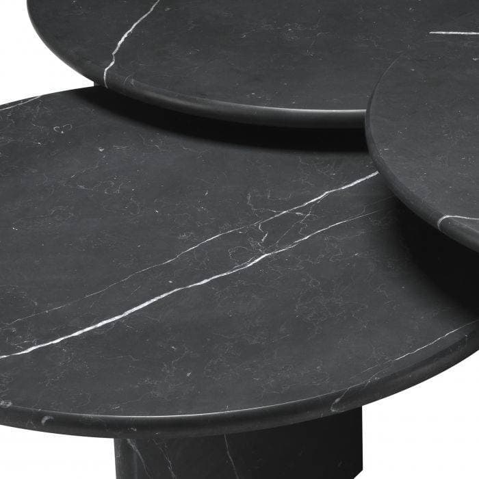 Naples Set Of 3 Honed Black Marble Coffee Table by Eichholtz