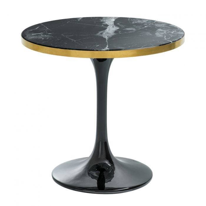 Parme Black Faux Marble Side Table by Eichholtz