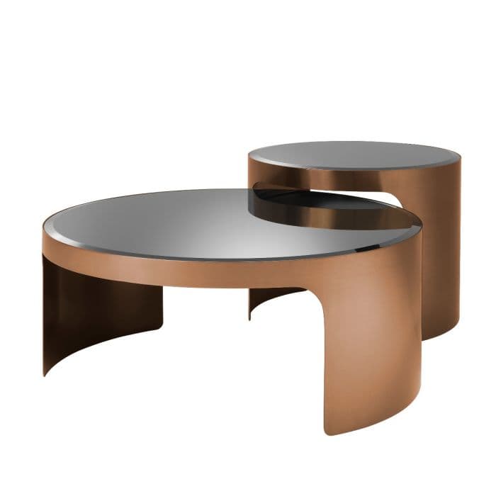 Piemonte Set Of 2 Copper Finish Coffee Table by Eichholtz