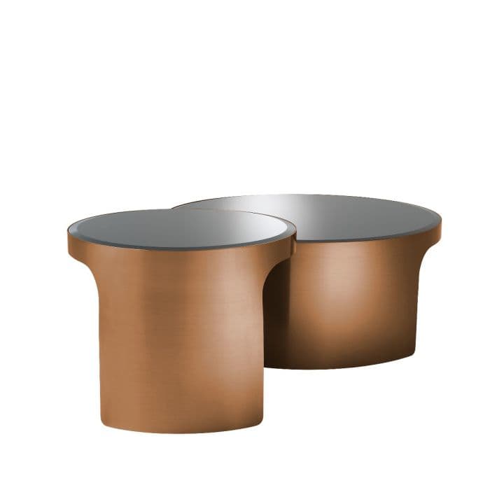 Piemonte Set Of 2 Copper Finish Coffee Table by Eichholtz