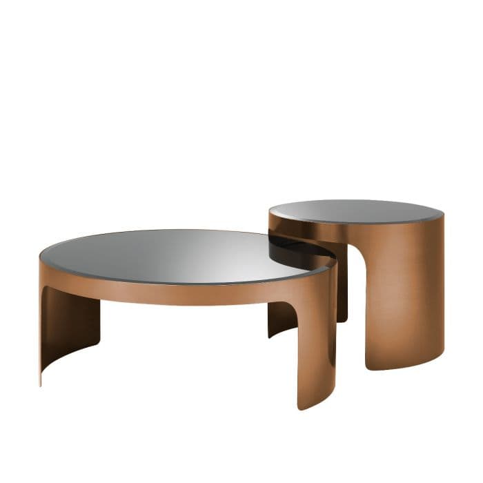 Piemonte Set Of 2 Copper Finish Coffee Table by Eichholtz