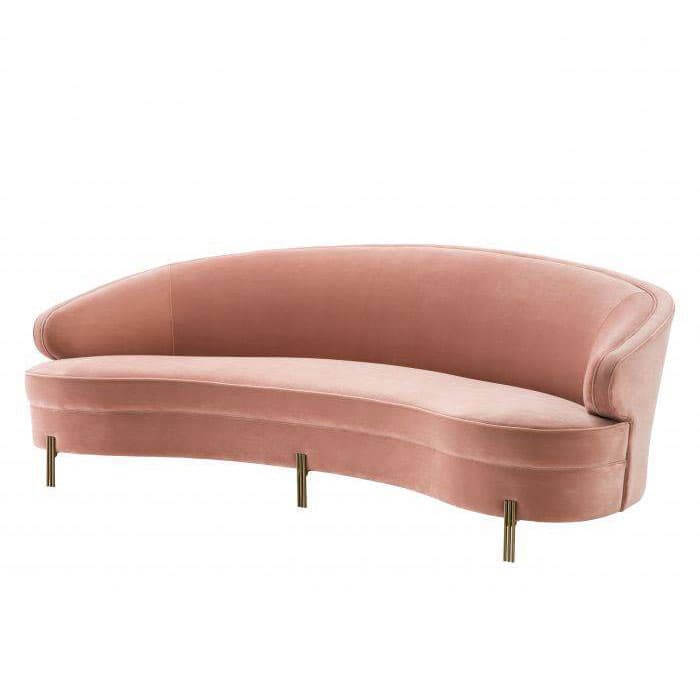 Pierson Savona Nude Velvet Sofa by Eichholtz