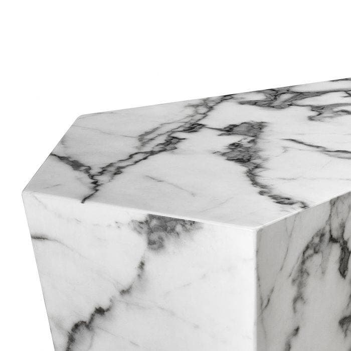 Prudential Set Of 3 White Faux Marble Coffee Table by Eichholtz