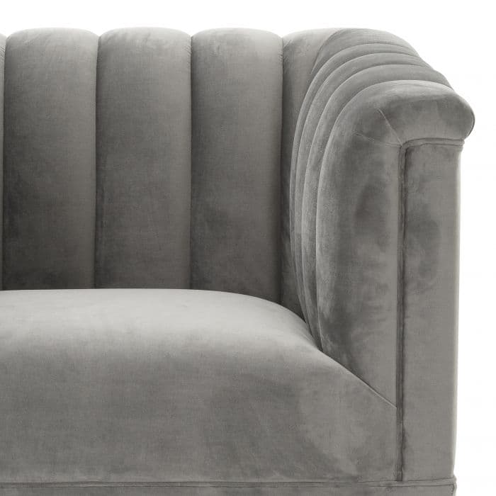 Raffles Grey Velvet Armchair by Eichholtz