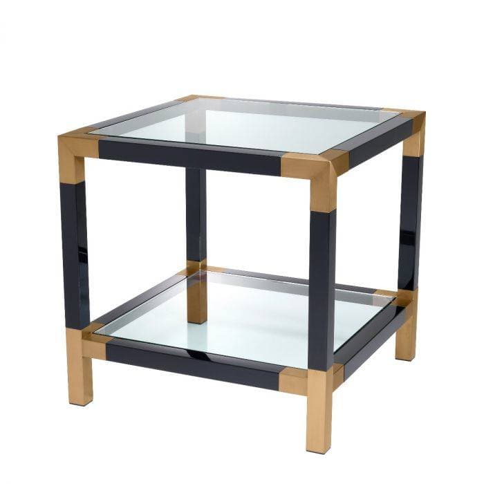 Royalton Piano Black Finish Side Table by Eichholtz