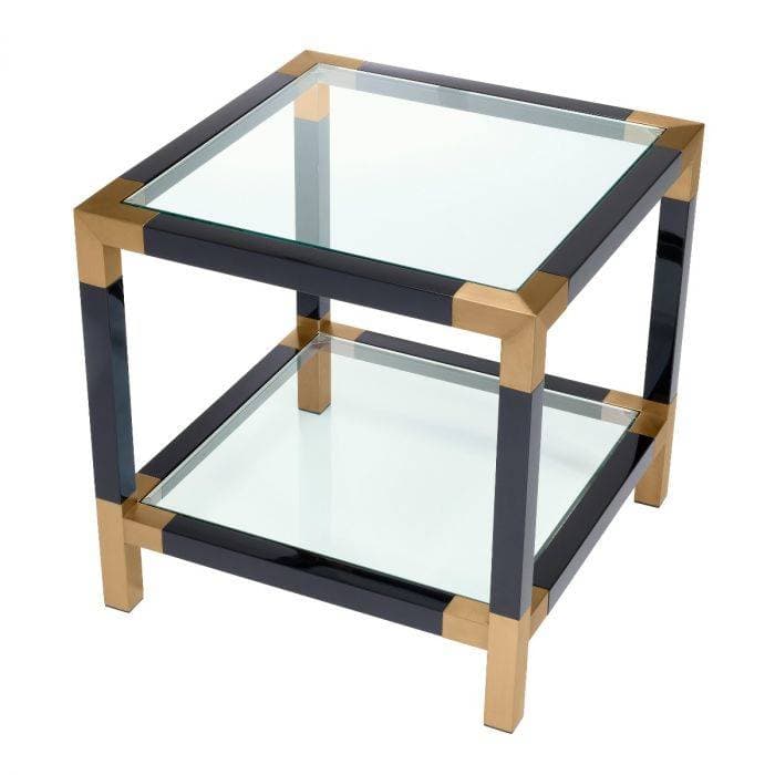 Royalton Piano Black Finish Side Table by Eichholtz
