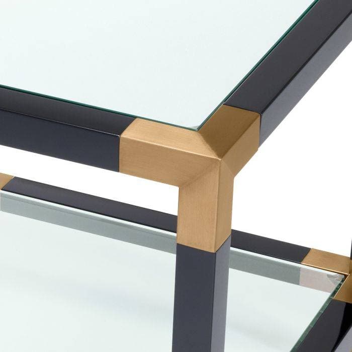 Royalton Piano Black Finish Side Table by Eichholtz
