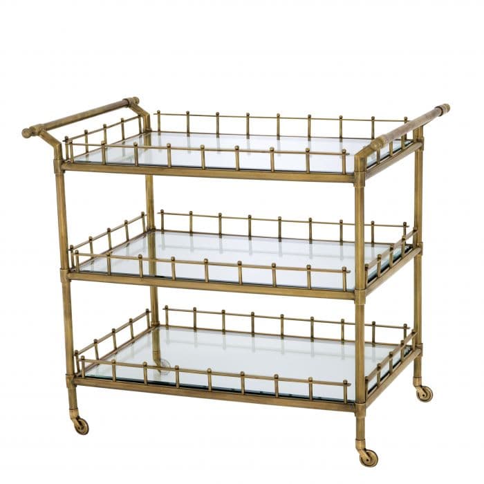 Scarlett Brass Finish Bar Trolley by Eichholtz