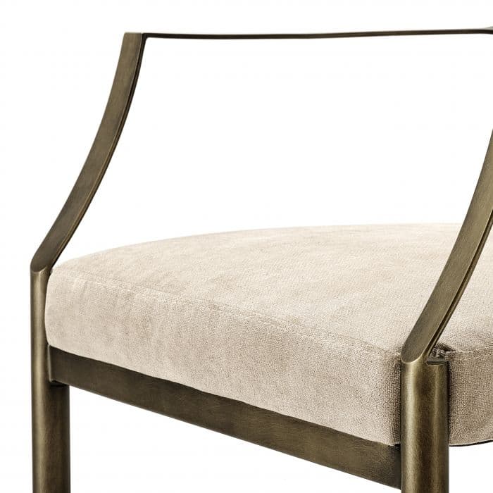 Scribe Greige Velvet Armchair by Eichholtz