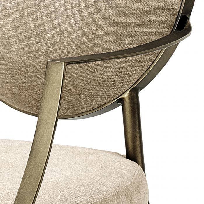 Scribe Greige Velvet Armchair by Eichholtz