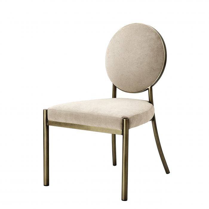 Scribe Greige Velvet Dining Chair by Eichholtz