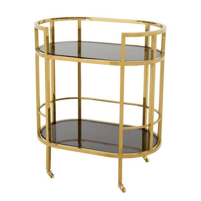 Townhouse Gold Finish Bar Trolley by Eichholtz