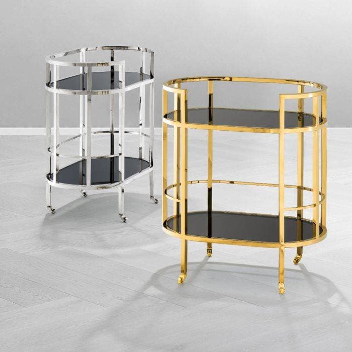 Townhouse Gold Finish Bar Trolley by Eichholtz