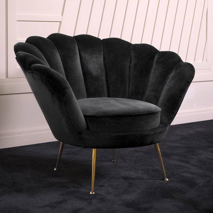 Trapezium Bolard Black Armchair by Eichholtz