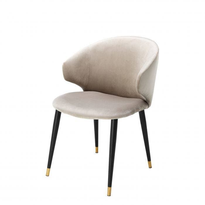 Volante  Beige Velvet Armchair