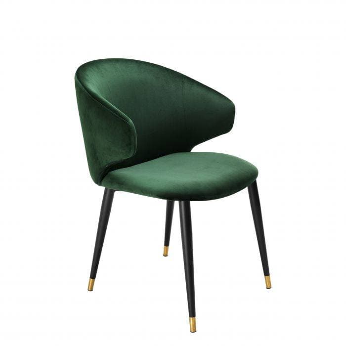 Volante Dark Green Velvet Armchair by Eichholtz