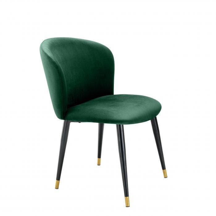 Volante Dark Green Velvet Dining Chair by Eichholtz