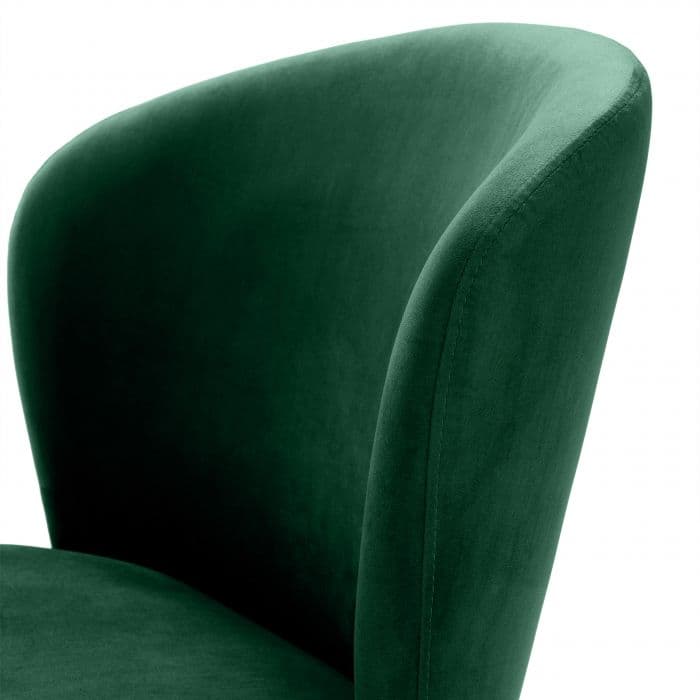 Volante Dark Green Velvet Dining Chair by Eichholtz