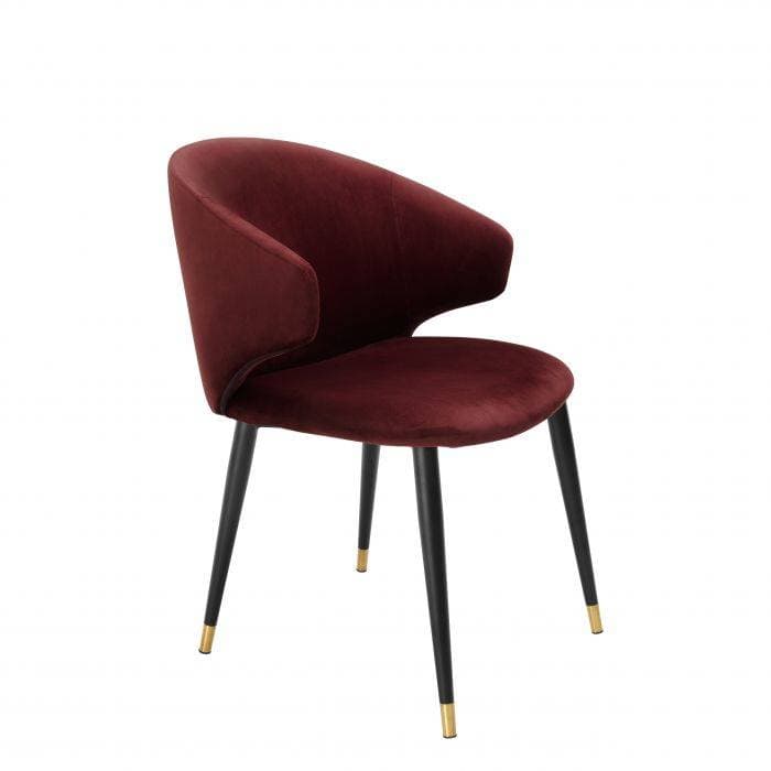 Volante Roche Bordeaux Velvet Armchair by Eichholtz