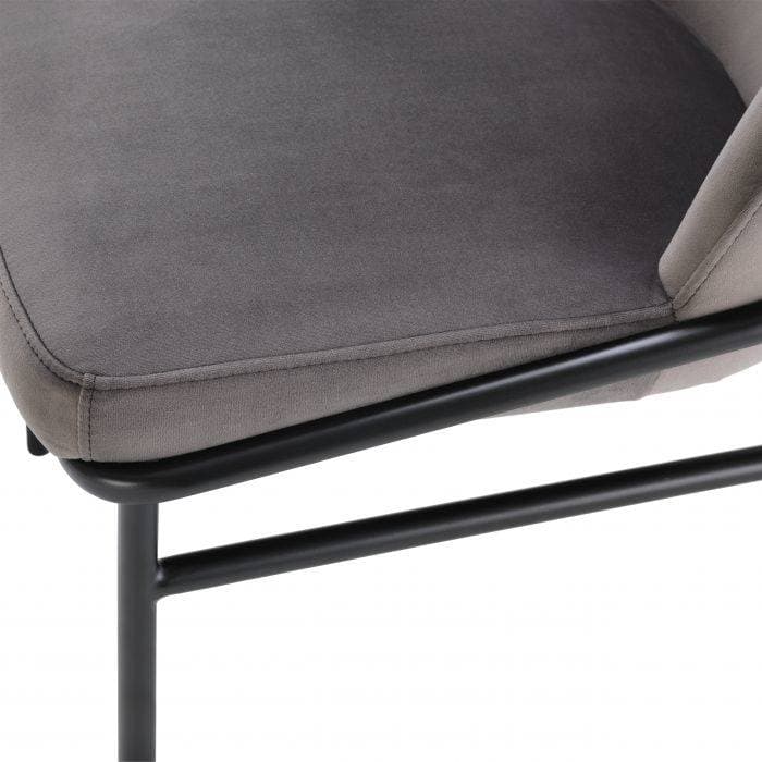 Willis Set Of 2 Grey Velvet Dining Chair by Eichholtz