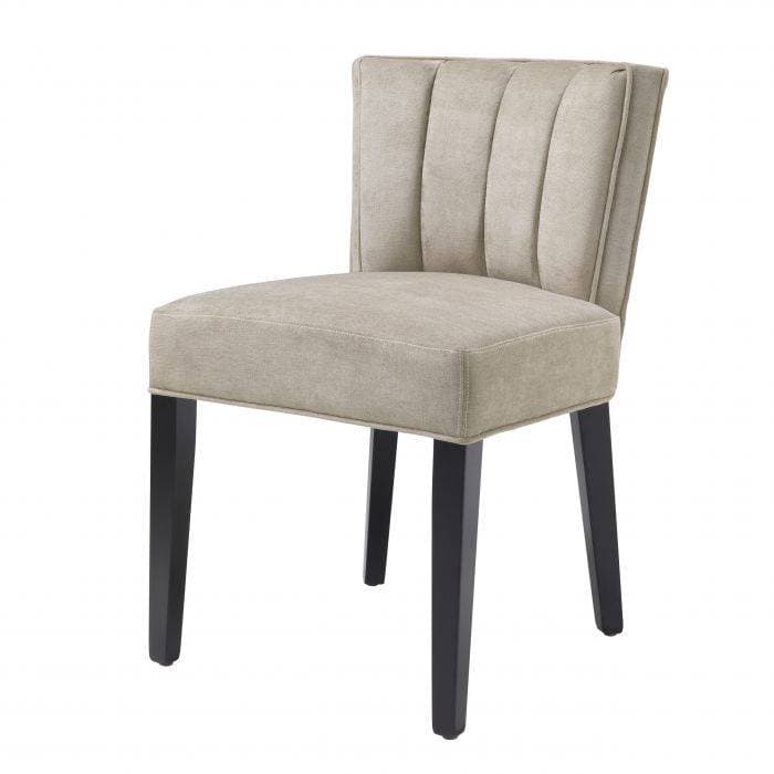 Windhaven Greige Velvet Dining Chair by Eichholtz