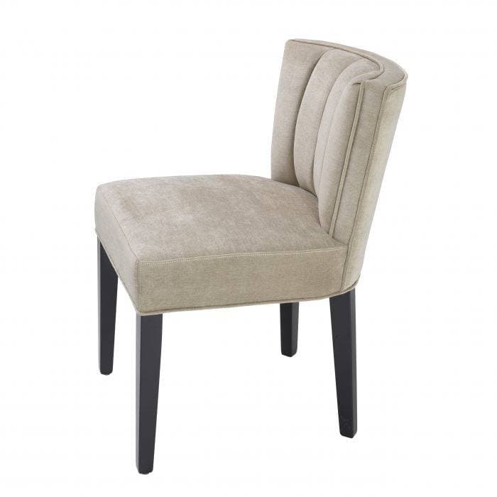 Windhaven Greige Velvet Dining Chair by Eichholtz