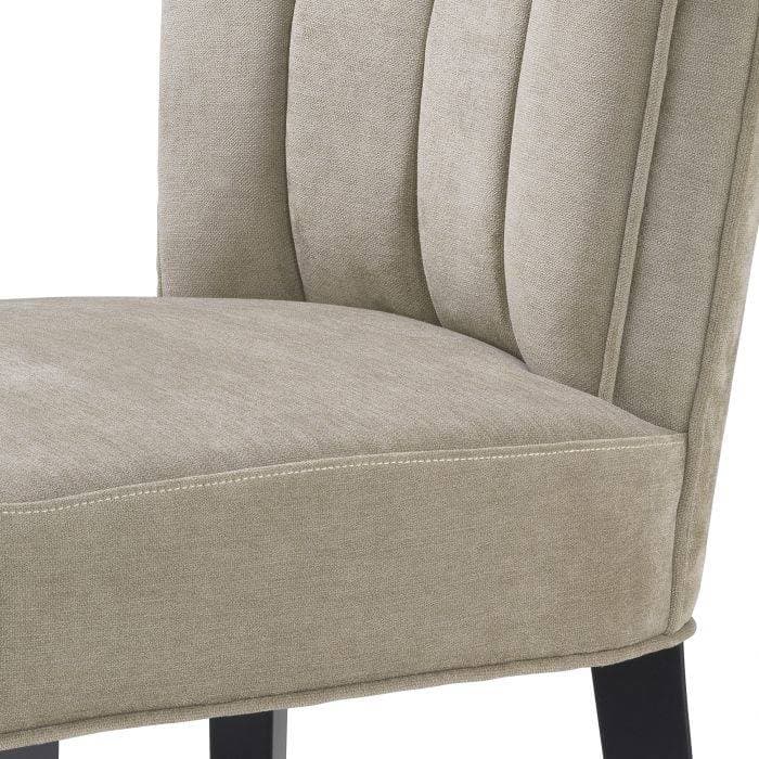 Windhaven Greige Velvet Dining Chair by Eichholtz