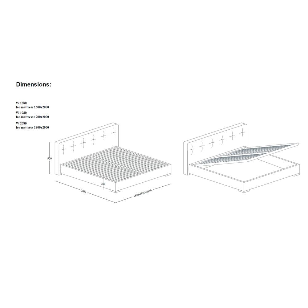 Vittoria Double Bed by Emmebi