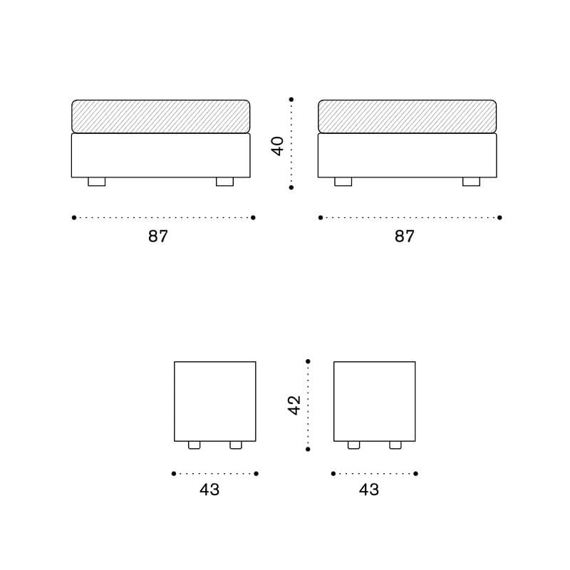 Cube Outdoor Footstool by Ethimo