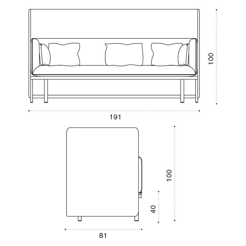 Esedra Highback Outdoor Sofa by Ethimo