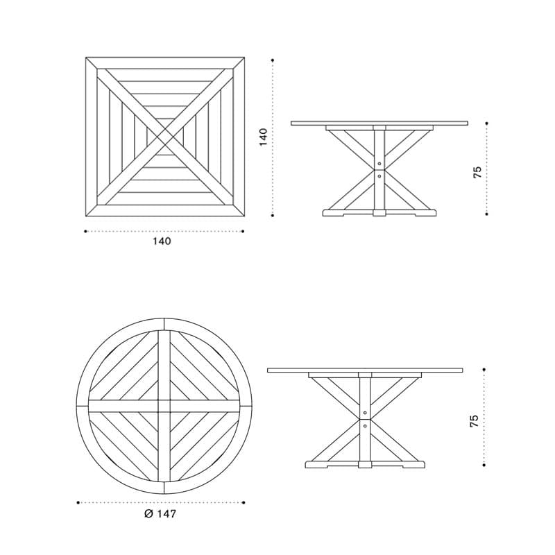 Cronos Outdoor Coffee Table by Ethimo