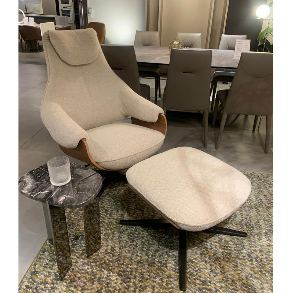 Cream Armchair And Footstool Plus by FCI Clearance