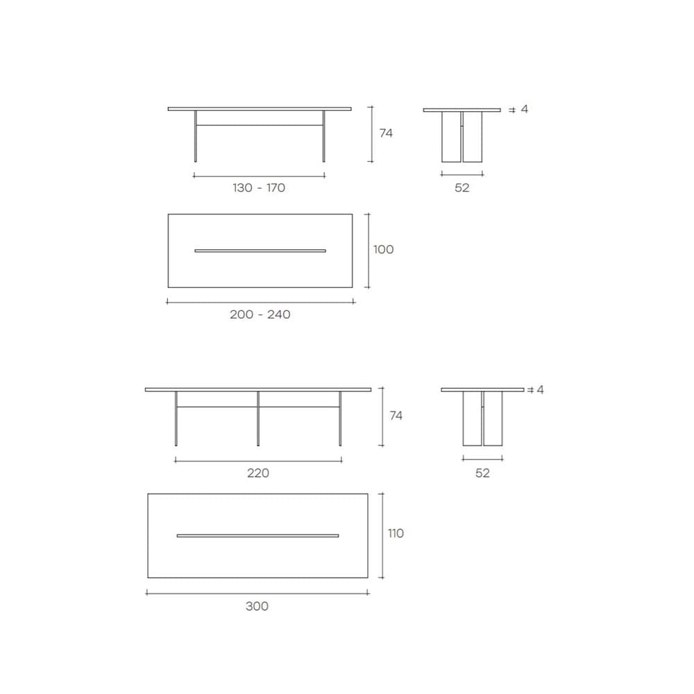 Llt Wood Dining Table by Fiam Italia