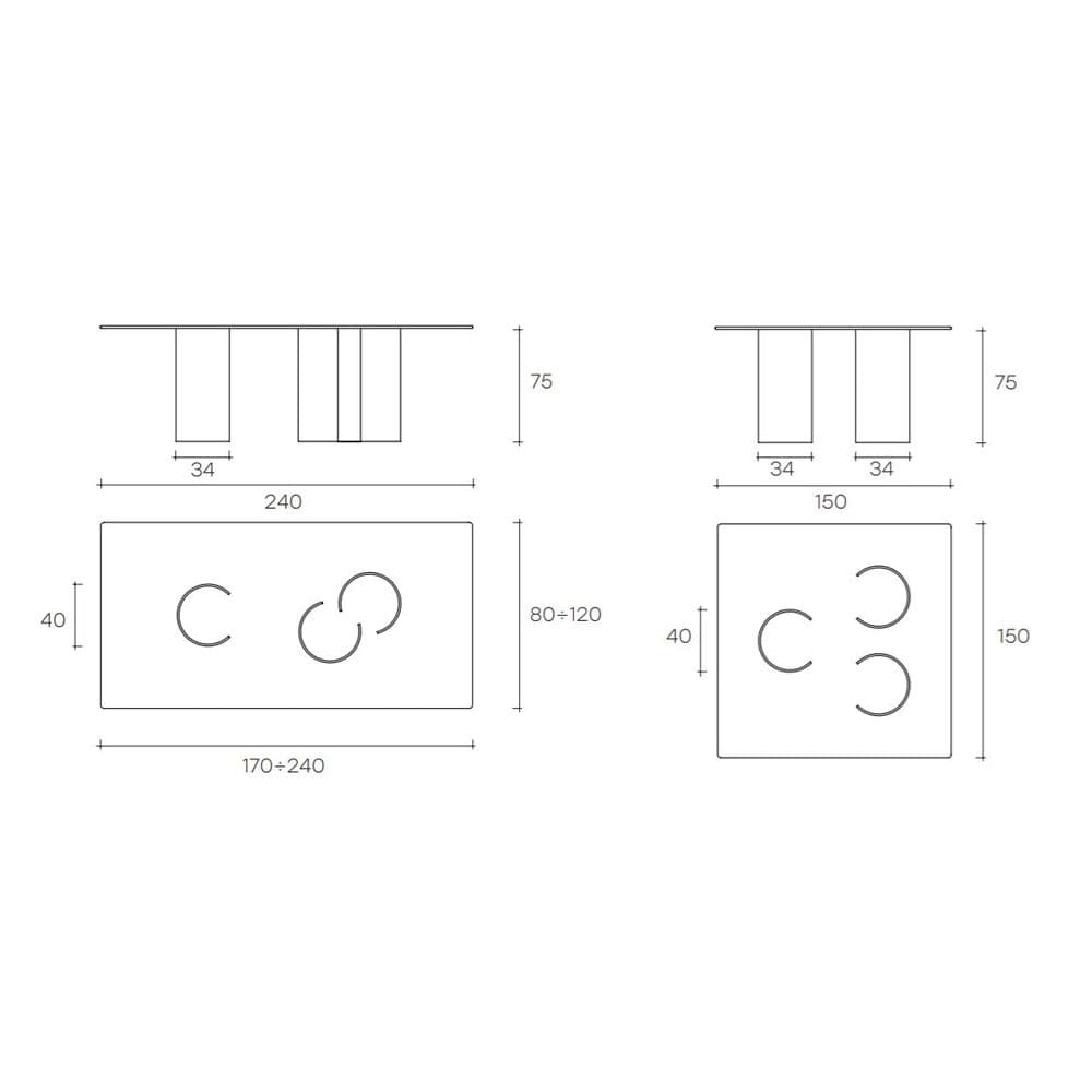 Luxor Dining Table by Fiam Italia