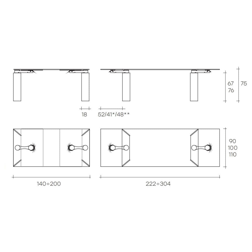 Ray Plus Dining Table by Fiam Italia