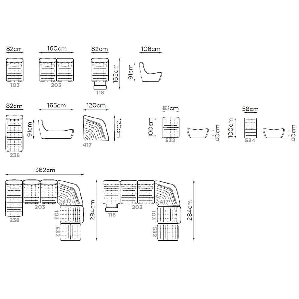 Bolsena Sofa by Naustro Italia Fiera Collection