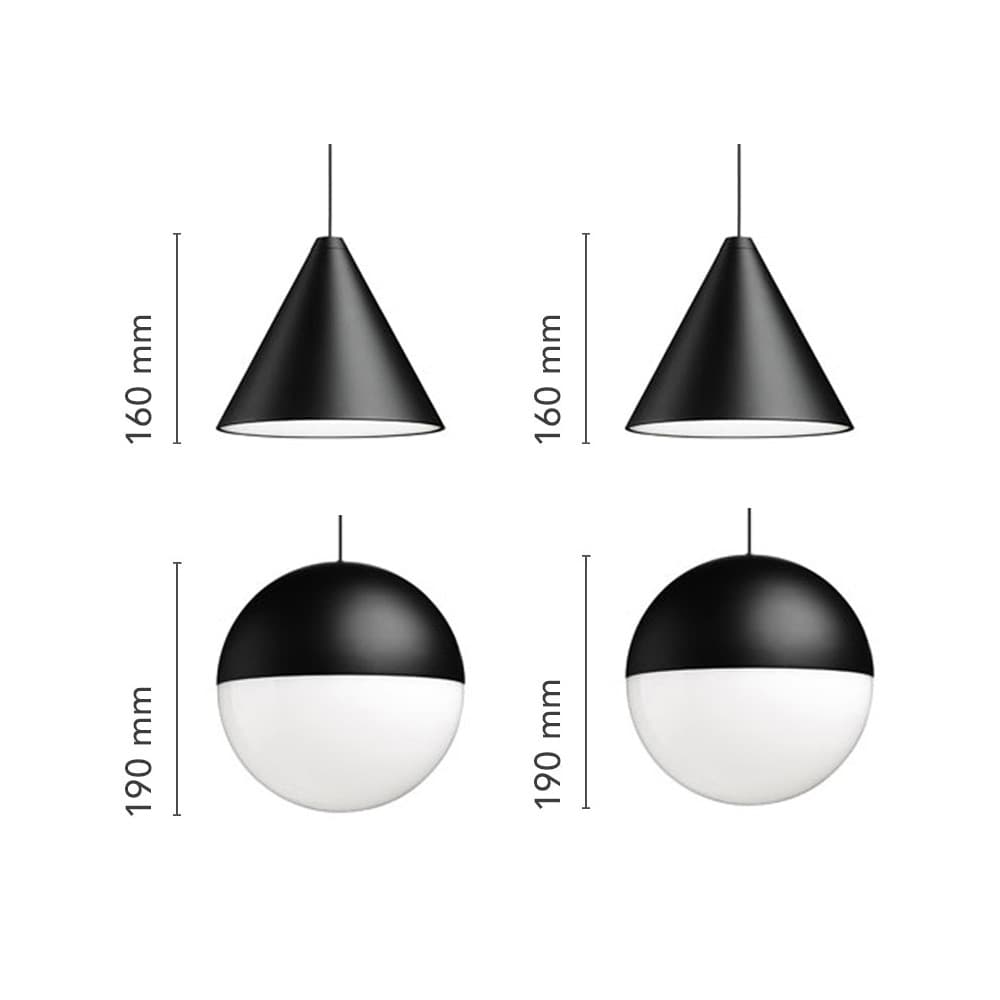 String Light Cone Head 12Mt Cable Suspension Lamp by Flos