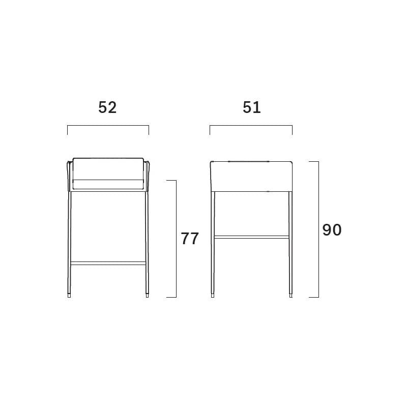 Square B Bar Stool by Frag