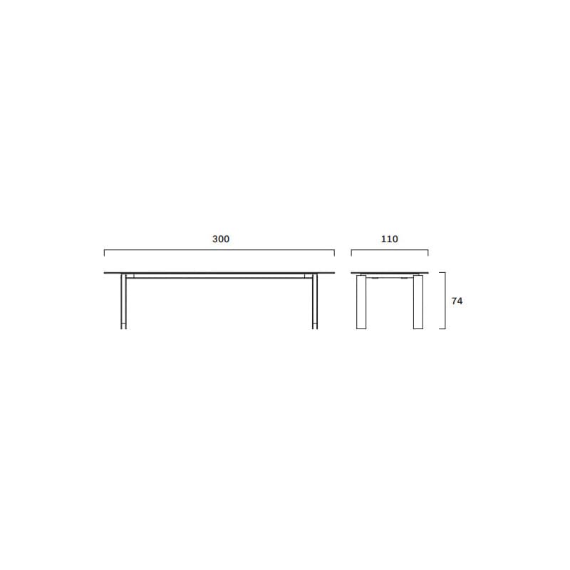 Bridge 300 Dining Table by Frag