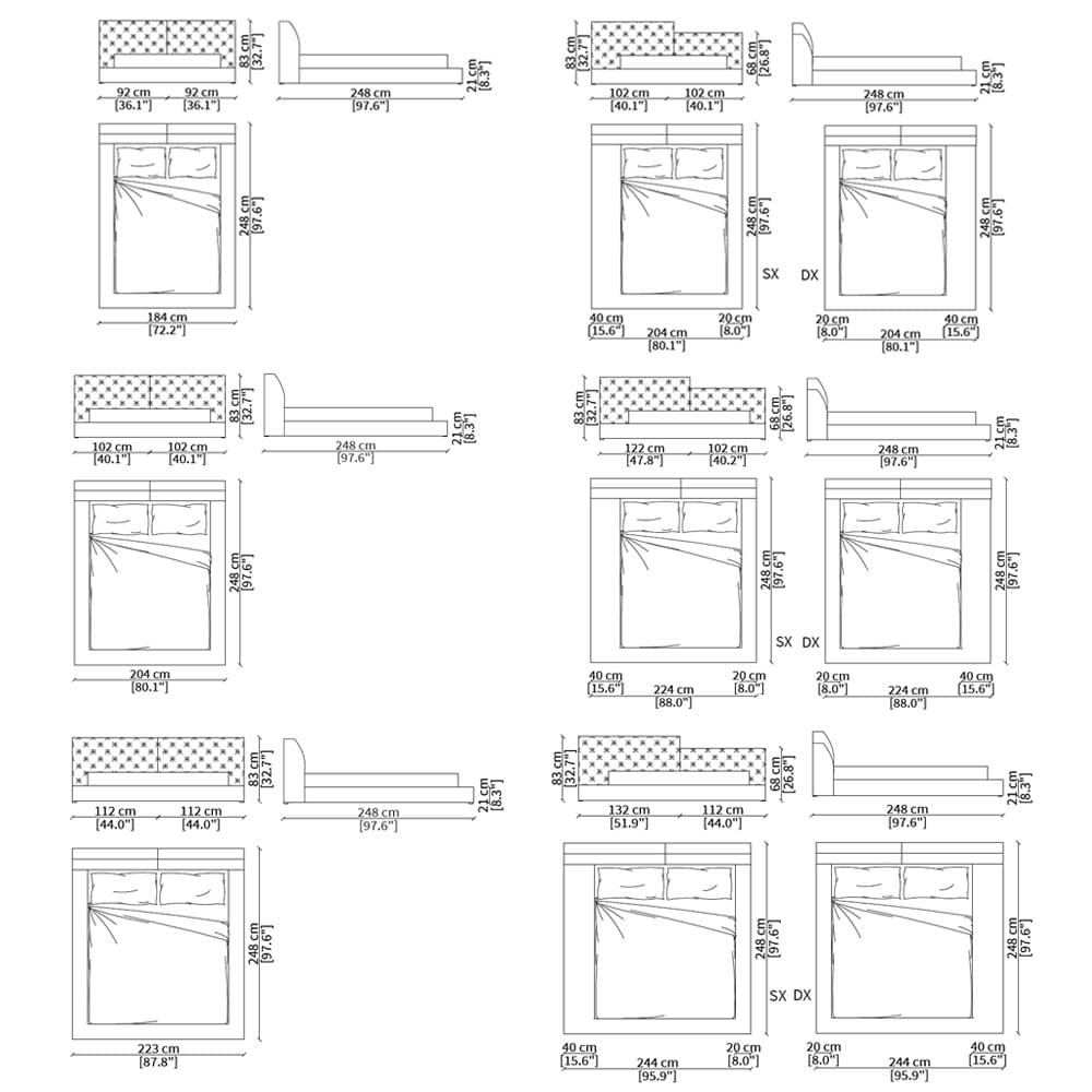 Miller Double Bed by Frigerio