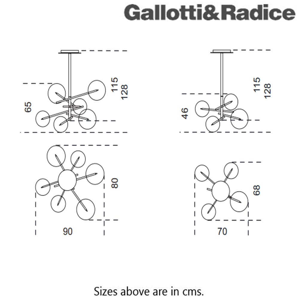 Bolle Suspension Lamp by Gallotti & Radice