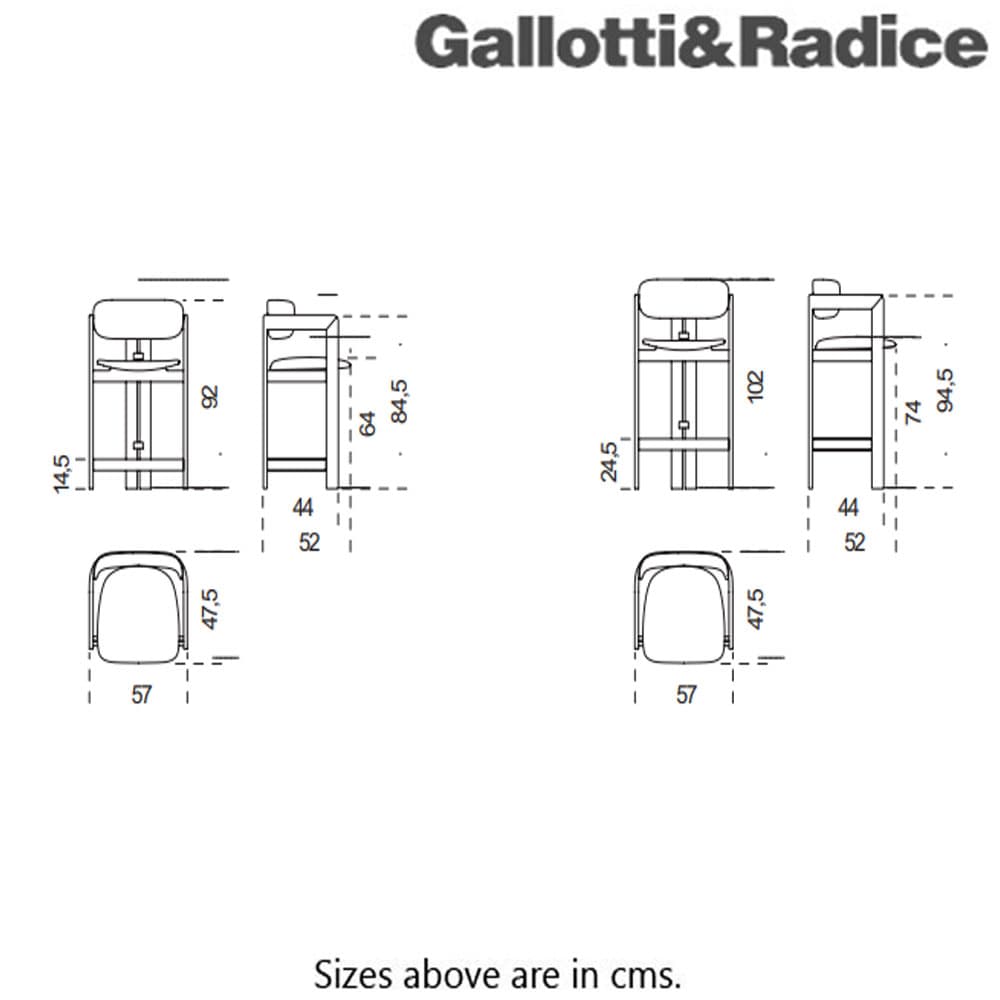 0419 Bar Stool Chair by Gallotti & Radice