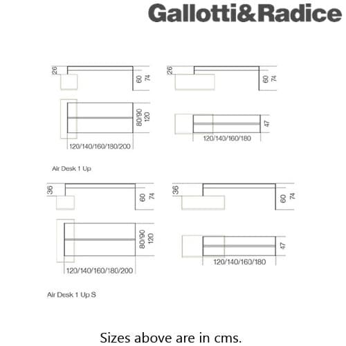 Air 1 Up Office Desk by Gallotti & Radice